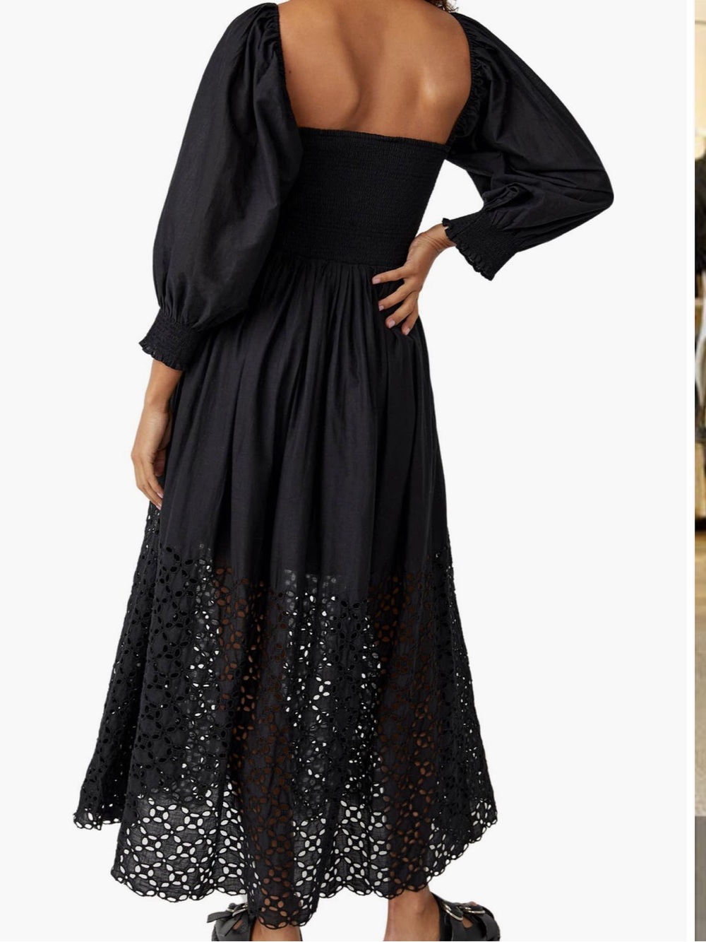 Perfect Storm Smocked Eyelet Long Sleeve
Maxi Dress - Picture 3 of 4